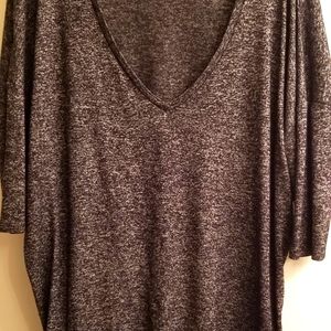 Express V-neck three quarter sleeve shirt